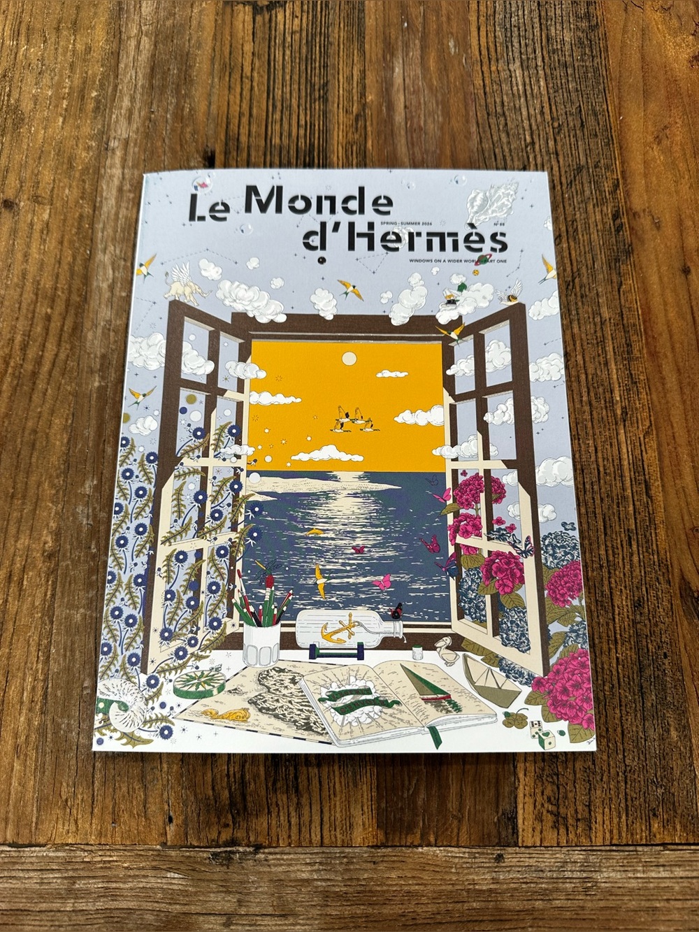 Hermes Le Monde d'Hermes Art Cover - Yellow, Blue, Pink, Green, Brown magazine